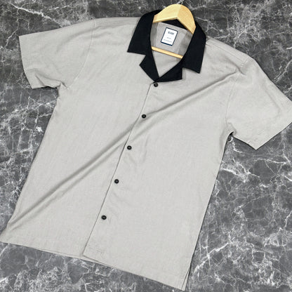 Half Sleeve Cuban Shirt | Graphite