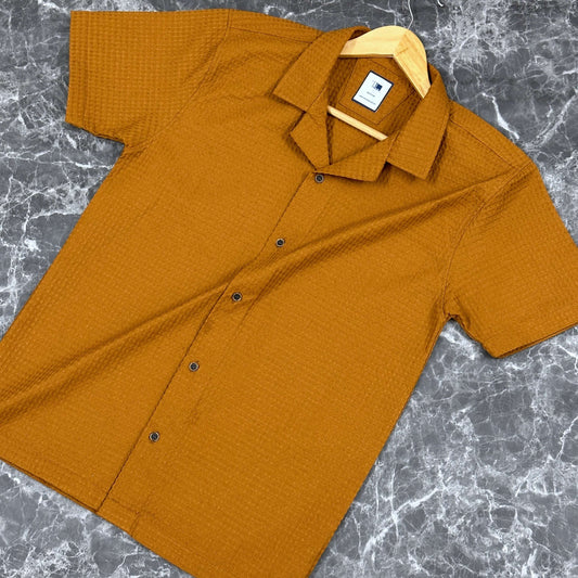 Half Sleeve Cuban Shirt | Brown