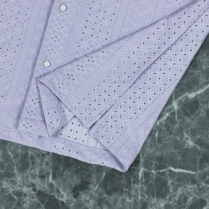 Half Sleeve Cuban Shirt | Lilac