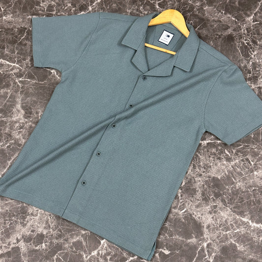 Half Sleeve Cuban Shirt | Steel