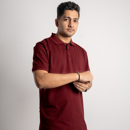 Basic Polo Maroon