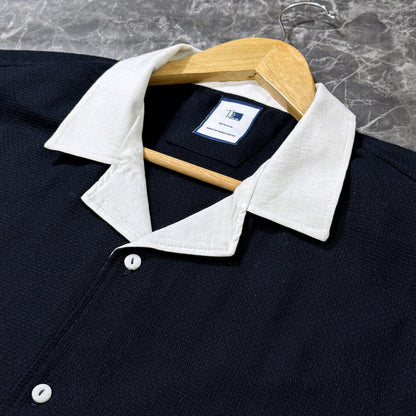 Half Sleeve Cuban Shirt | Dark Navy